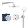 Grohe Tempesta 210 Chrome Concealed Shower Mixer with Dual Control & Round Wall Mounted Head and Hand Shower