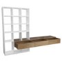 White Gloss and Oak Media Wall with Storage - Everett