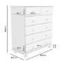White Painted Chest of 6 Drawers - Hamilton 