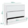 White High Gloss Chest of 3 Drawers with Curved Edges - Lexi