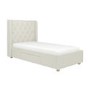 Kids Cream Fabric Single Bed Frame with Storage Drawer - Phoebe