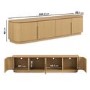Wide Curved Oak TV Stand with Storage - TV's up to 75" - Rae